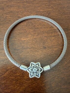 Pandora limited edition Moments 925 silver mesh rope bracelet Snowflake